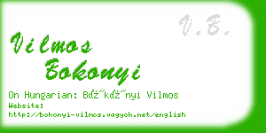 vilmos bokonyi business card